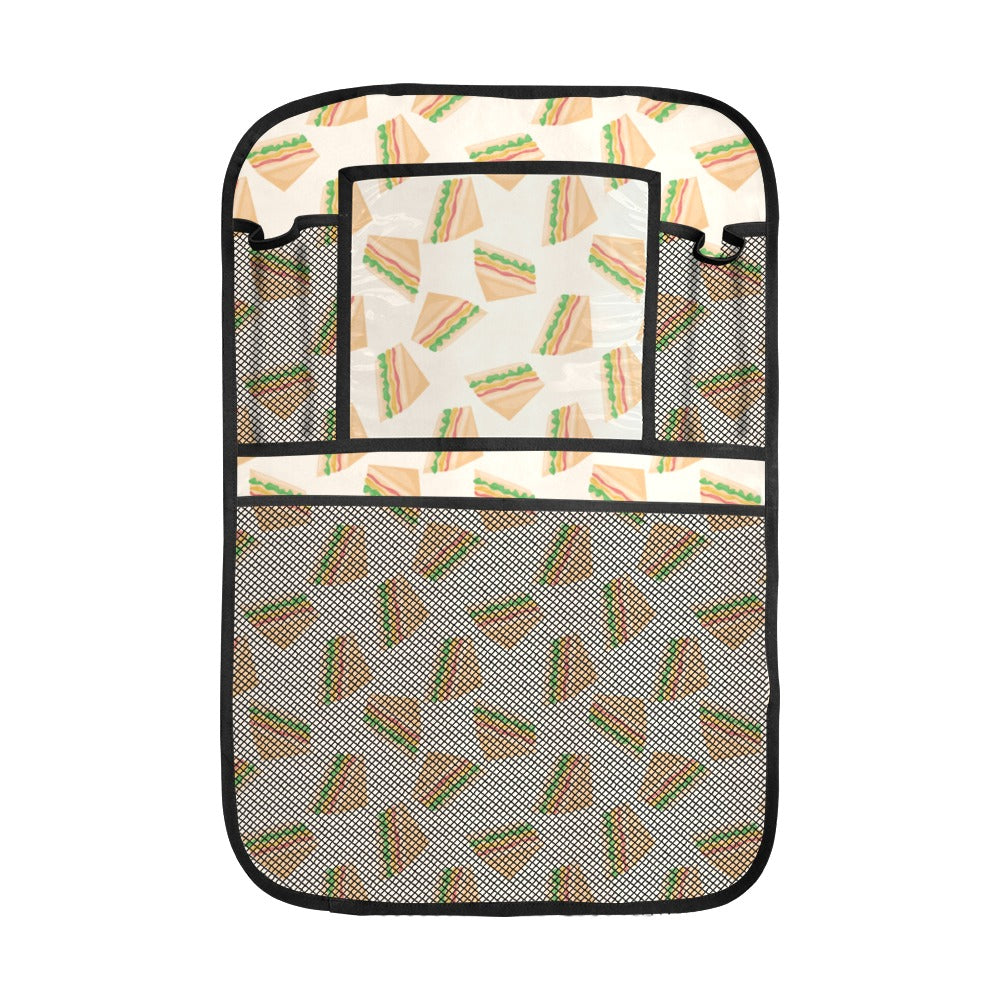 Sandwich Pattern Print Design 01 Car Seat Back Organizer