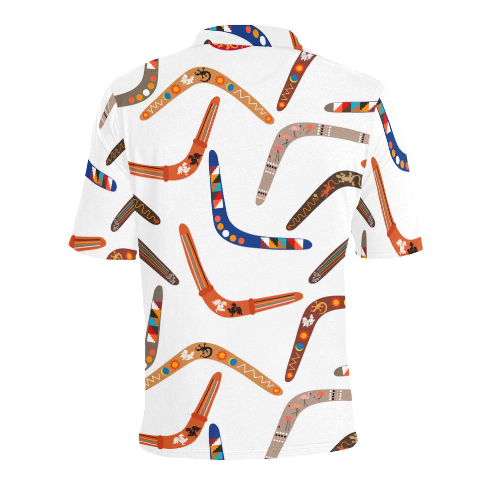 Boomerang Australian aboriginal ornament pattern Men's All Over Print Polo Shirt