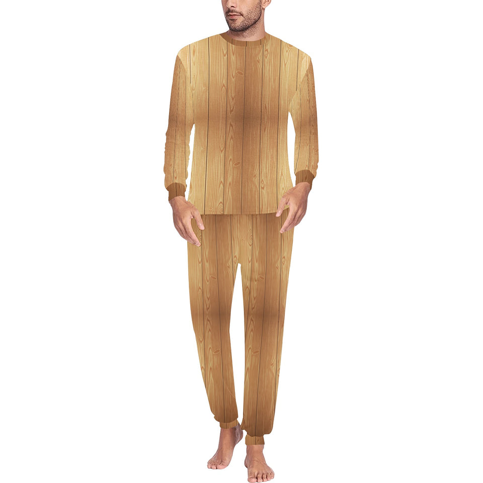 Wood Printed Pattern Print Design 05 Men's All Over Print Pajama