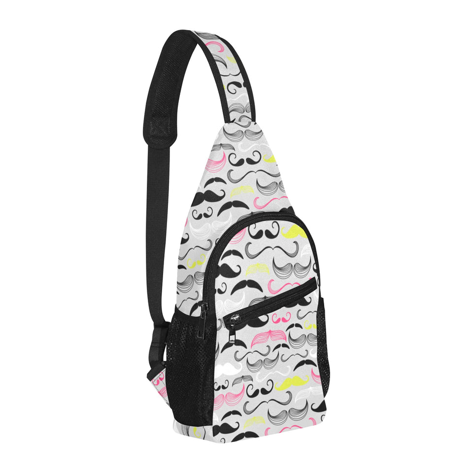 Mustache Beard Pattern Print Design 02 All Over Print Chest Bag