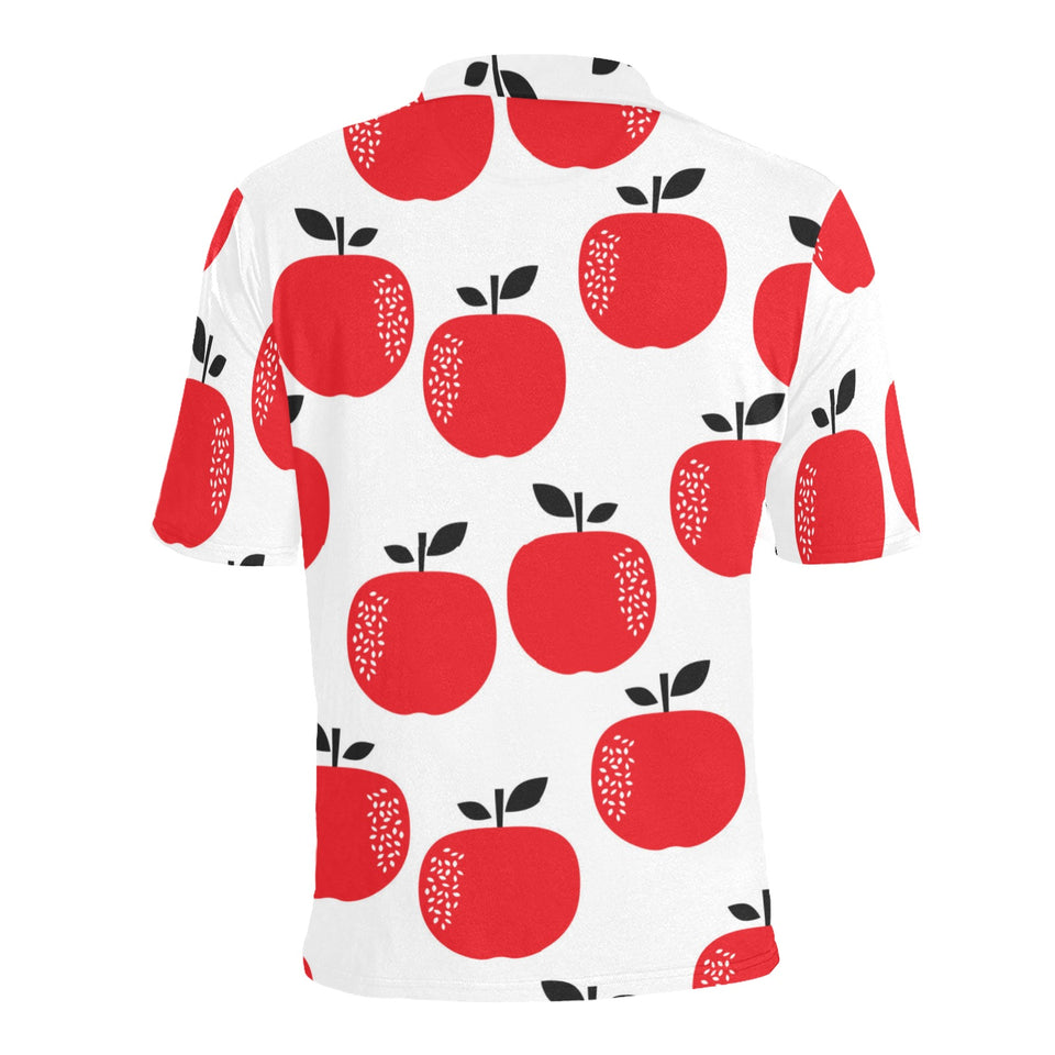 red apples white background Men's All Over Print Polo Shirt