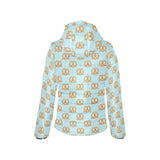 Pretzels Pattern Print Design 03 Women's Padded Hooded Jacket