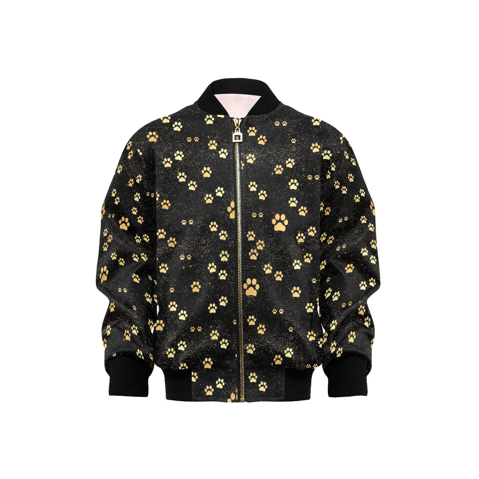 Dog Paws Pattern Print Design 05 Kids' Boys' Girls' Bomber Jacket