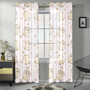 cute owl leaf Gauze Curtain