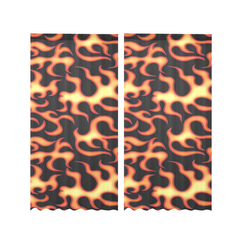 Fire flame dark pattern Gauze Curtain