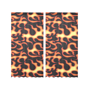 Fire flame dark pattern Gauze Curtain