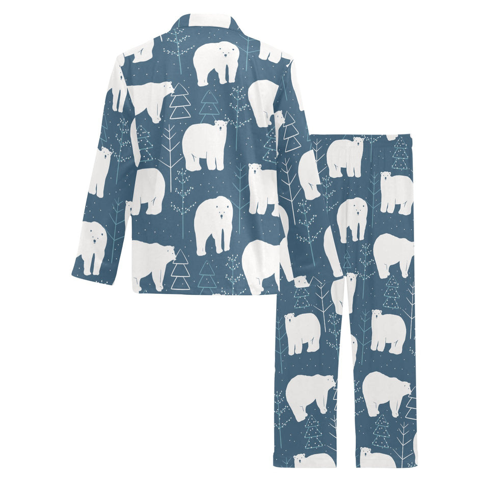polar bear mother her child pattern Men's Long Pajama Set