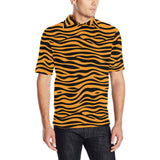 Bengal tigers skin print pattern background Men's All Over Print Polo Shirt