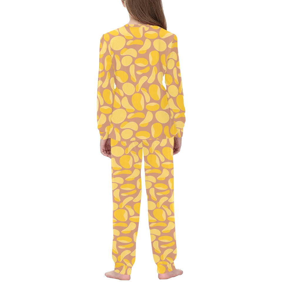 Potato Chips Pattern Print Design 01 Kids' Boys' Girls' All Over Print Pajama Set