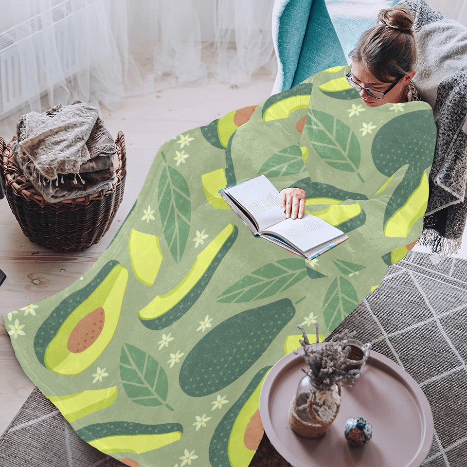 Avocado pattern Blanket Robe with Sleeves