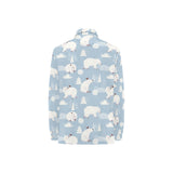 Cute polar bears Christmas decoration pattern Women's Long Sleeve Polo Shirt
