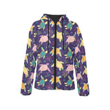 Colorful sea turtle pattern Women's Padded Hooded Jacket