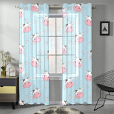 Cute cow flower pattern Gauze Curtain