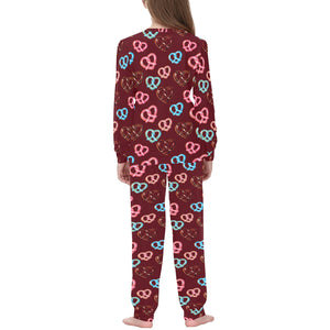 Pretzels Pattern Print Design 05 Kids' Boys' Girls' All Over Print Pajama Set