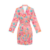 Colorful candy pattern Women's Long Sleeve Belted Night Robe