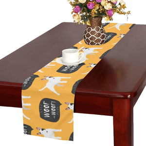 Bull Terrier Pattern Print Design 03 Table Runner