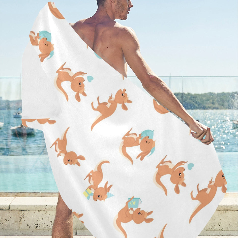 Cute Kangaroo pattern Beach Towel