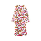 Squirrel Pattern Print Design 02 Blanket Robe with Sleeves