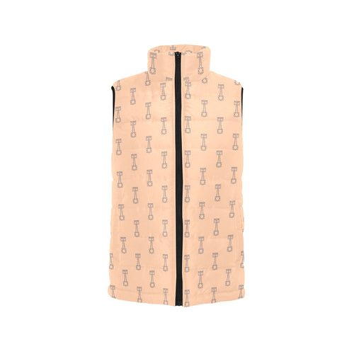 Engine Piston Cream Background Pattern Design 04 Men's Padded Vest