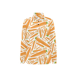 Carrot Pattern Print Design 02 Women's Long Sleeve Polo Shirt