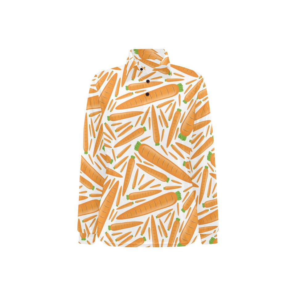 Carrot Pattern Print Design 02 Women's Long Sleeve Polo Shirt