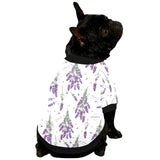 lavender flower design pattern All Over Print Pet Dog Round Neck Fuzzy Shirt