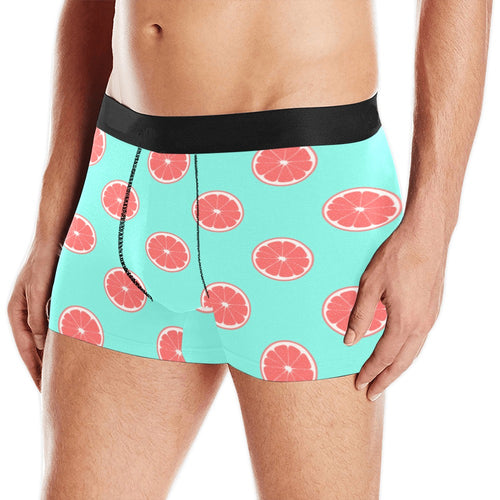 Grapefruit green background Men's All Over Print Boxer Briefs Men's Underwear