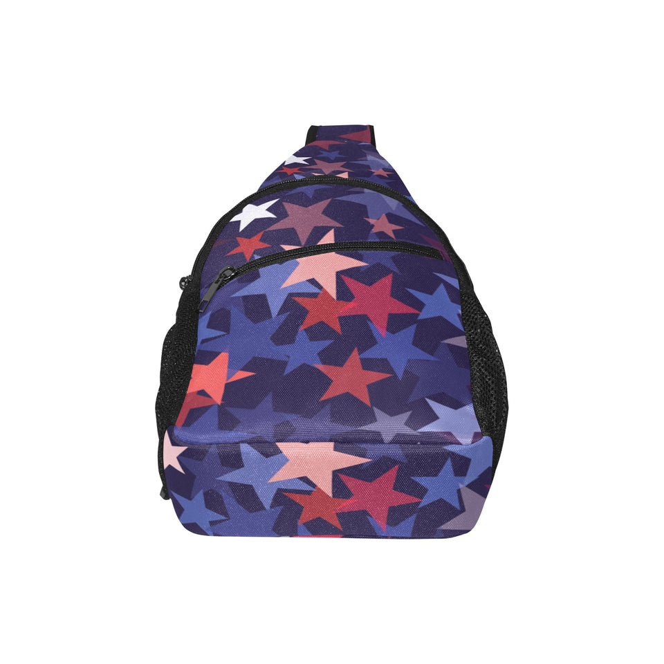 Red blue star pattern All Over Print Chest Bag