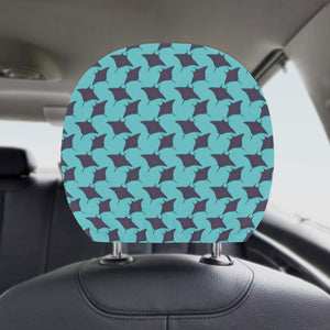 Stingray Pattern Print Design 02 Car Headrest Cover