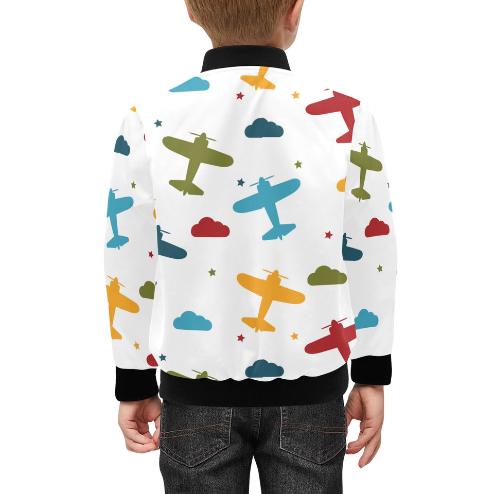 Airplane star cloud colorful Kids' Boys' Girls' Bomber Jacket