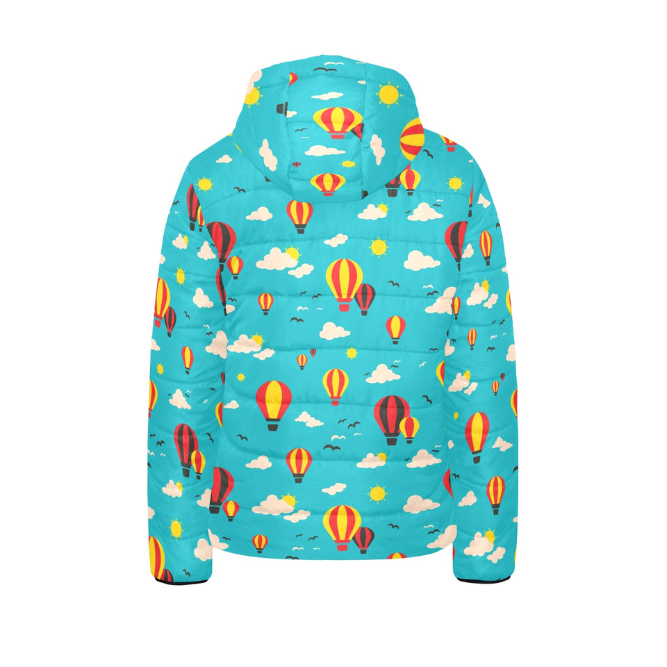 Hot Air Balloon Sky Pattern Kids' Boys' Girls' Padded Hooded Jacket