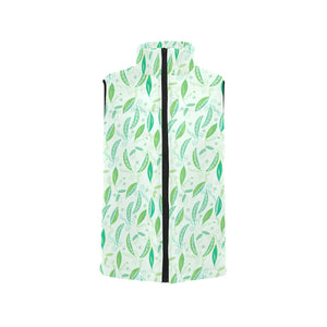 Green Peas Pattern Print Design 01 Women's Padded Vest
