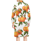 Oranges pattern background Men's Long Sleeve Belted Night Robe
