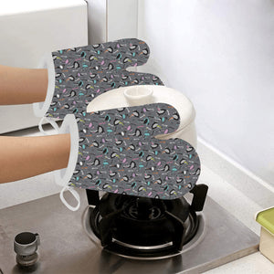 Ostrich Pattern Print Design 01 Heat Resistant Oven Mitts