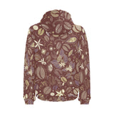Coffee bean flower pattern Men's Padded Hooded Jacket