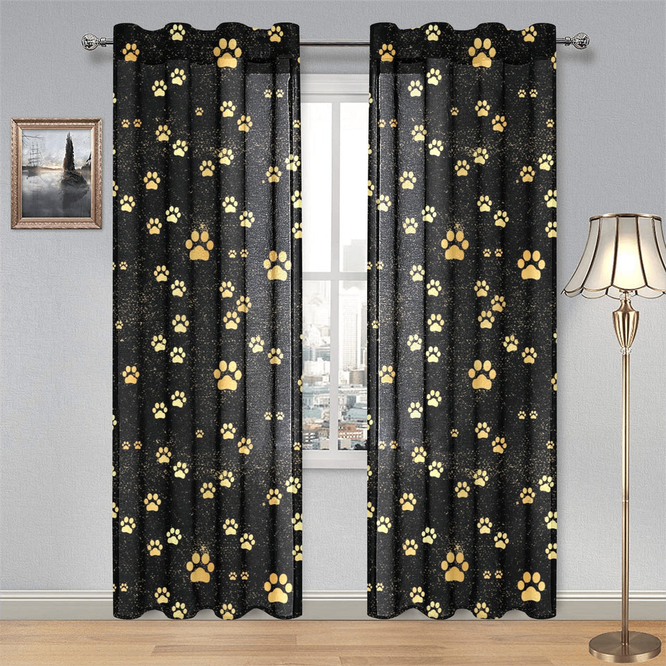 Dog Paws Pattern Print Design 05 Gauze Curtain