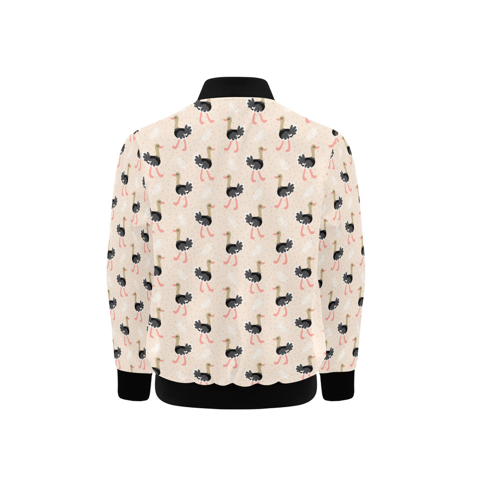 Ostrich Pattern Print Design 05 Kids' Boys' Girls' Bomber Jacket