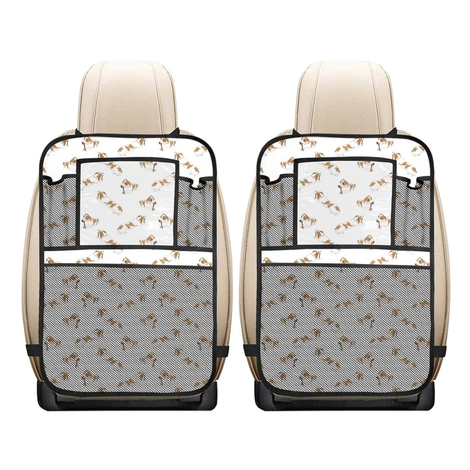 Jack Russel Pattern Print Design 04 Car Seat Back Organizer