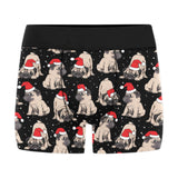 Christmas Pugs Santa_s red cap pattern Men's All Over Print Boxer Briefs Men's Underwear