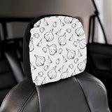 Garlic pattern black white Car Headrest Cover