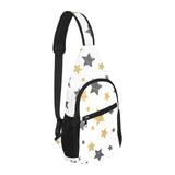 hand drawn gold black star pattern All Over Print Chest Bag