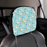 Llama alpaca cactus leaves pattern Car Headrest Cover