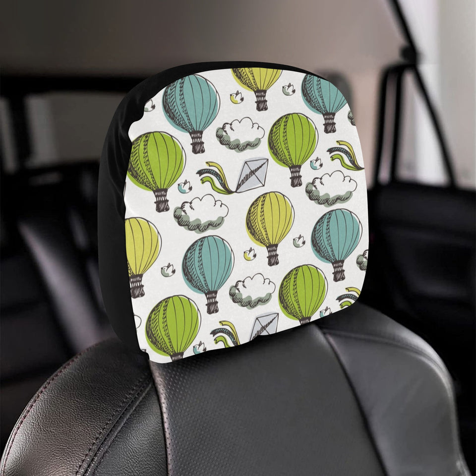 Hot Air Balloon Bird Cloud Pattern Car Headrest Cover