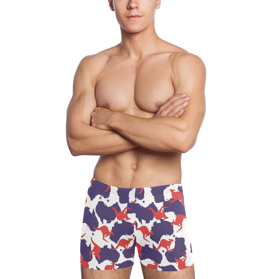 Kangaroo Australian pattern Men's Swimming Trunks