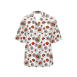 Ladybug Pattern Print Design 05 Women's All Over Print Hawaiian Shirt