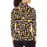 Beer type pattern Women's Long Sleeve Polo Shirt