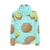 Kiwi blue background Men's Padded Hooded Jacket