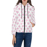 Pig Pattern Print Design 03 Women's Padded Hooded Jacket