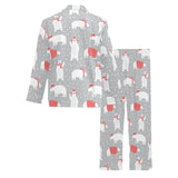 Cute polar bear christmas snow pattern Men's Long Pajama Set