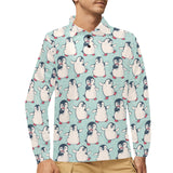 Cute Penguin pattern Men's Long Sleeve Polo Shirt